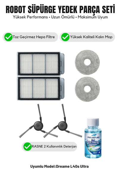 Asgard Grup Dreame L40s Ultra compatibil: 2 perii laterale, 2 filtre, 2 mopur...