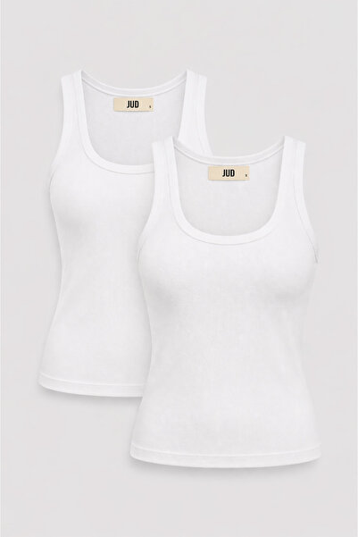 JUD Cuello 82004-1 Γυναικείο Αθλητικό Μπλουζάκι με Λαιμόκοψη U, Σετ 2 τεμαχίω...