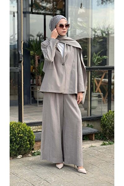QOOQ STORE QOOQ Yakası Uzun Pantolonlu Takım 26ss600