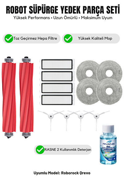 Asgard Grup Compatibil cu Roborock Qrevo 2 perii principale 4 perii laterale ...
