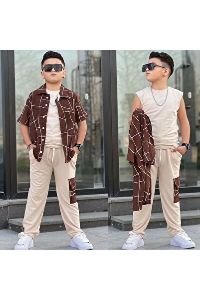 gül garden Boy's 3Rd Summer Suit Pants Shirt T-Shirt