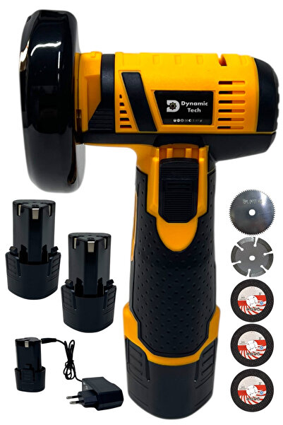 DynamicTech Mini Akülü Açılı Taşlama Demir Kesme Makinesi 75 MM Spiral