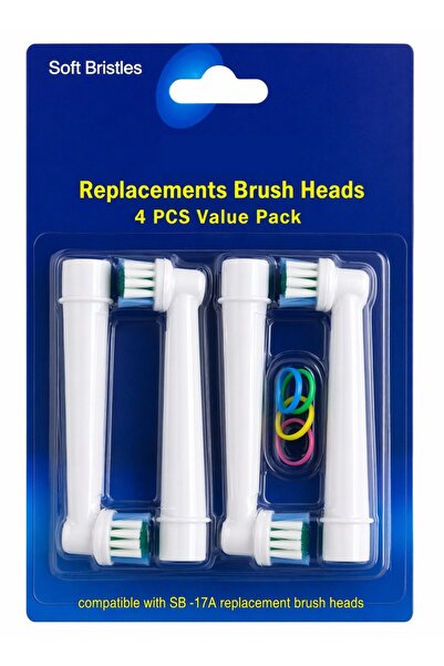 Keyfi Sepet Uyumlu Yedek Diş Fırçası Başlığı 4’lü Paket | Soft Bristles Hassa...