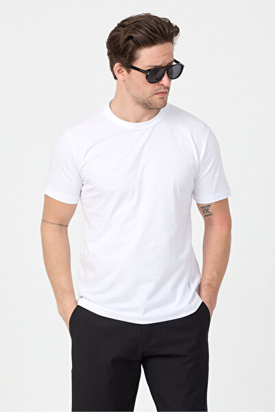 Tonny Black Ανδρικό λευκό μπλουζάκι κανονικής εφαρμογής, άνετο και βασικό