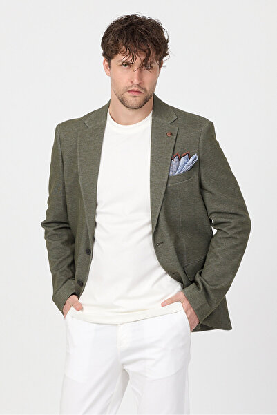 Frappoli Ανδρικό αθλητικό μπουφάν Muller Khaki 360 από ελαστικό πλεκτό Lycra ...