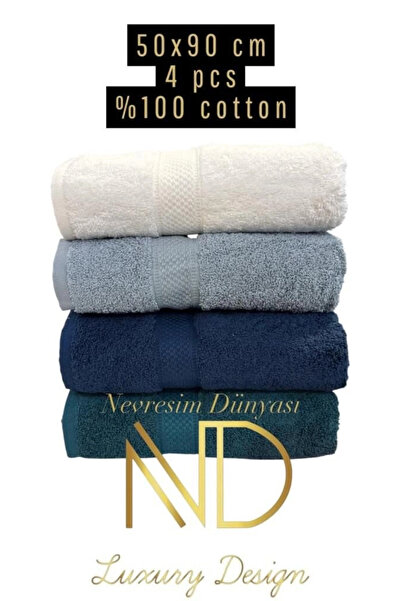 SORA HOME Nevresim Dünyası 50X100 4-Piece Towel Prime 4 Quality Useful New Se...