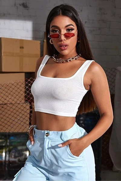 EHİNOS Women's White Strapless Bustier Top 8011