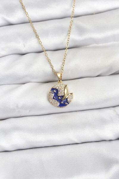 norsary 316L Steel Chain Gold Color Night Model Zircon Stone Women's Necklace