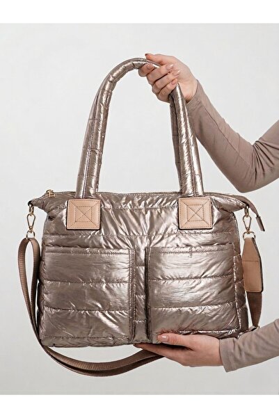 FEMME Γυναικεία φουσκωτή υφασμάτινη τσάντα ώμου και χειρός Tori με ρυθμιζόμεν...