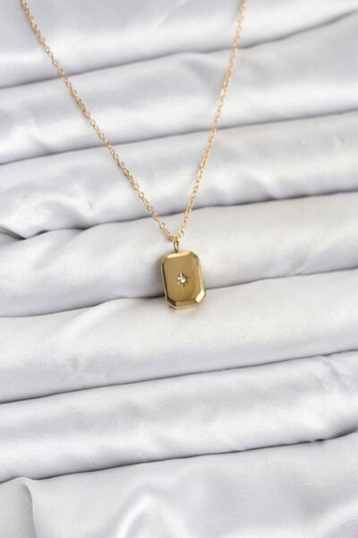 norsary 316L Steel Chain Gold Color Minimal North Star Model Women's Necklace