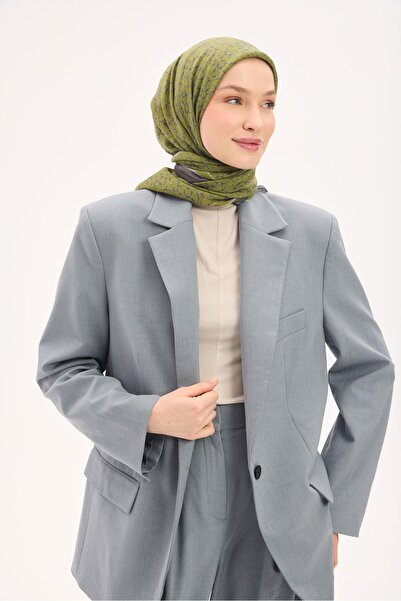 Silk Home Olinda Eşarp Yonca Desen Koyu Gri 90x90