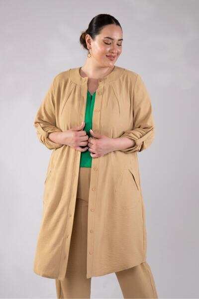 Roxxlen Γυναικείο καπάκι μεγάλου μεγέθους με τσέπες με κουμπιά στο μπροστινό ...