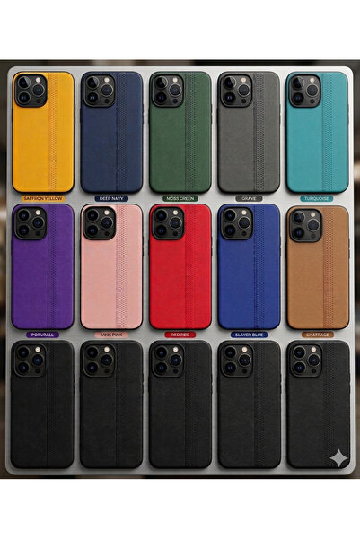 kılıfkolikk Iphone 13 Pro uyumlu deri kaplamalı telefon kılıfı (15 adet)
