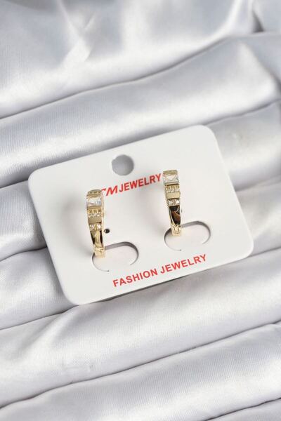 norsary Brass Gold Color Zircon Stone Vintage Women's Earrings
