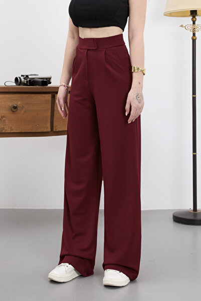 alanora Women's Lycra Velcro Closure Wide Leg Palazzo Fabric Trousers