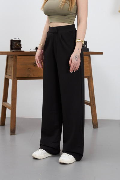 alanora Women's Lycra Velcro Closure Wide Leg Palazzo Fabric Trousers