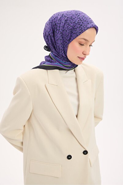 Silk Home Olinda Eşarp Yonca Desen Siyah 90x90