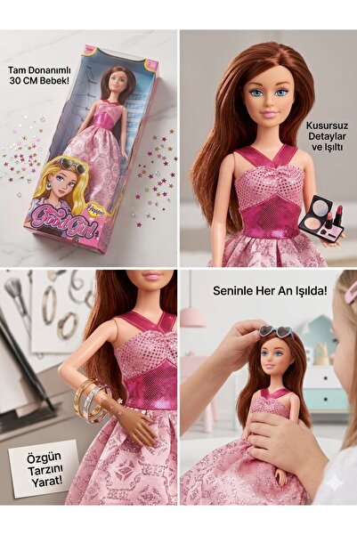mavi su dünyası Pembe Elbiseli Model Bebek 30 Cm Model Oyuncak Bebek Model Bebek