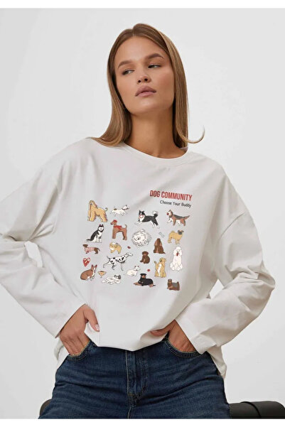 Jose Clothing Λευκό μπλουζάκι με στάμπα, μακρυμάνικο, βαμβακερό, κατάλληλο γι...