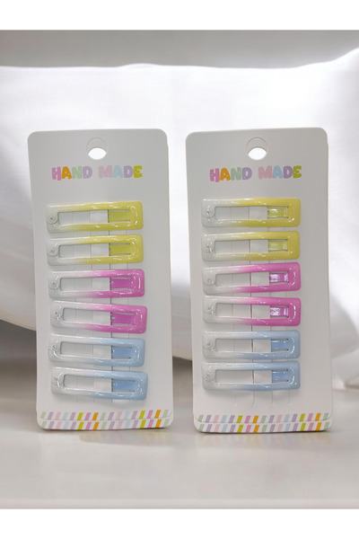 NOT GUILTY Παιδική τετράγωνη αγκράφα 6 τεμαχίων σε ιριδίζον χρώμα