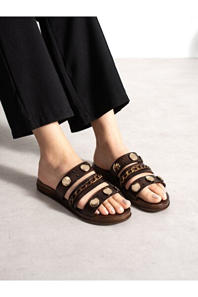 ALEMDAR AYAKKABI Velora Brown Women's Slippers
