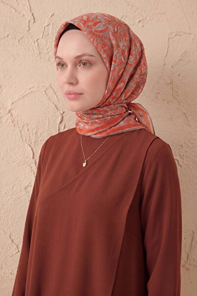 Silk Home Μαλακό Κασκόλ Σάλι Μοτίβο Βιζόν 90x90