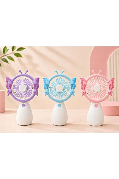 Store Kanat Tasarımlı Şarjlı Mini El Fanı 3 Kademeli Taşınabilir USB Sessiz Ş...