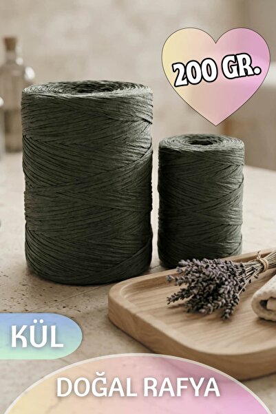 Dantelux İthal Doğal Rafya (Yumuşak Örüm Özelliği) 200 Gr. Kül Rengi