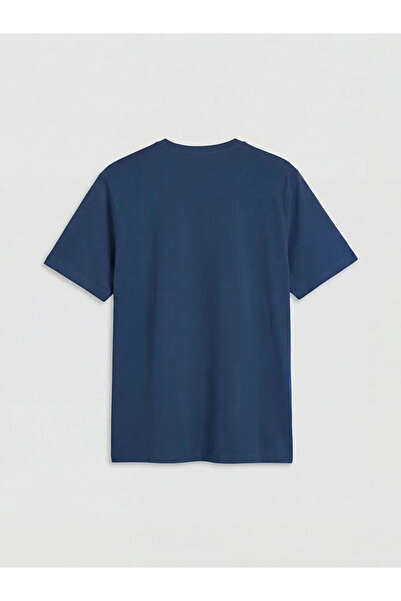 LC Waikiki Tricou pentru bărbați, albastru marin guler rotund cu imprimeu