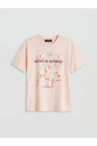 LC Waikiki Γυναικείο μπλουζάκι με στάμπα Paris σε ροζ χρώμα