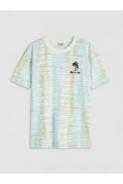 LC Waikiki Κίτρινο μπλουζάκι για αγόρια με σχέδιο σε λαιμόκοψη ποδηλάτου