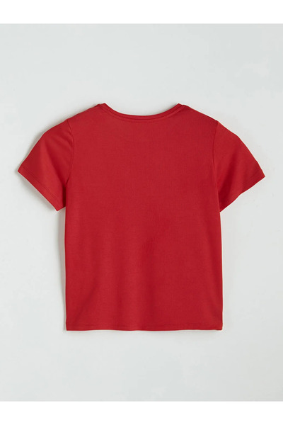 LC Waikiki Κόκκινο γυναικείο αθλητικό μπλουζάκι από μείγμα Modal