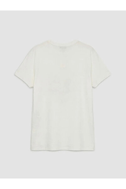 LC Waikiki Γυναικείο μπλουζάκι με λευκό λαιμόκοψη