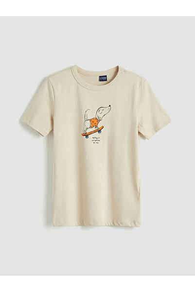 LC Waikiki Μπλουζάκι για αγόρι σε μπεζ λαιμόκοψη