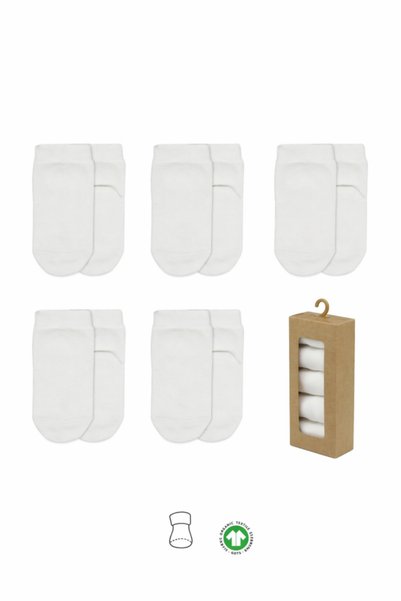 AKN 5-Piece Combed Cotton Socks with Socket Box Basic Socks 10131 Ecru