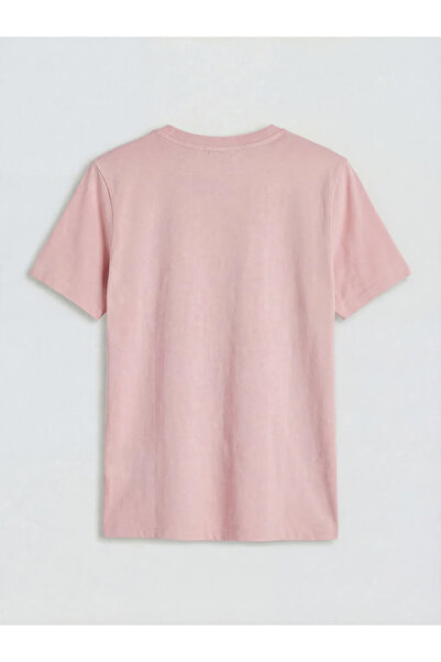 LC Waikiki Γυναικείο μπλουζάκι με ροζ λαιμόκοψη