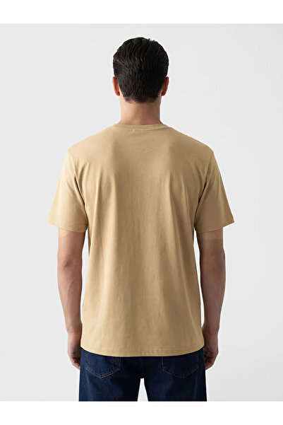 LC Waikiki Καφέ ανδρικό μπλουζάκι με στάμπα σε σχήμα ποδηλάτου