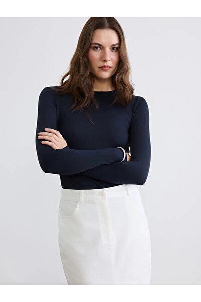 LC Waikiki Μαύρο γυναικείο κορμάκι με λαιμόκοψη