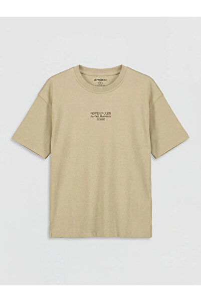 LC Waikiki Αγόρι μπλουζάκι με στάμπα χακί Crew Neck