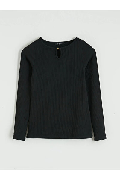 LC Waikiki Μαύρο γυναικείο κορμάκι με λαιμόκοψη