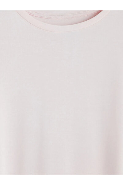 LC Waikiki Ροζ γυναικείο αθλητικό μπλουζάκι με λαιμόκοψη Oversize