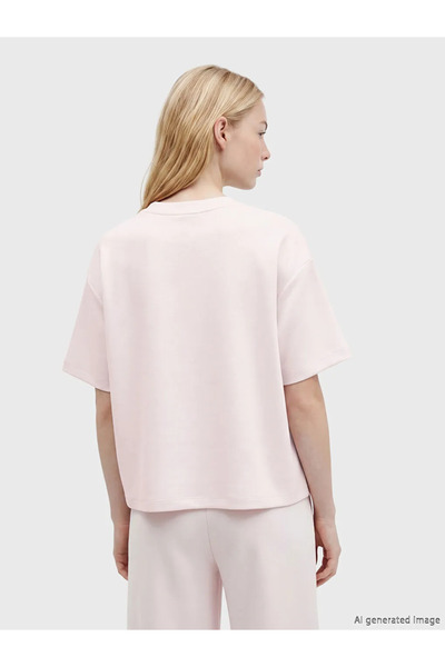LC Waikiki Γυναικείο μπλουζάκι Pink Crew Neck Soft Touch