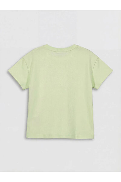 LC Waikiki Tricou pentru fete cu imprimeu cu fundă verde și pietre