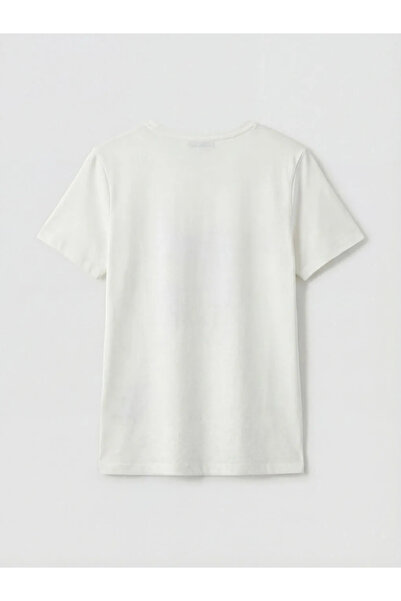 LC Waikiki Λευκό γυναικείο μπλουζάκι με λαιμόκοψη