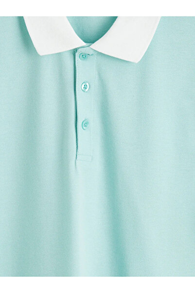 LC Waikiki Ανδρικό μπλουζάκι με γιακά πόλο σε τιρκουάζ χρώμα