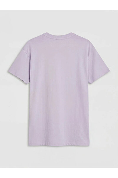 LC Waikiki Γυναικείο μπλουζάκι Lilac Crew Neck με τύπωμα