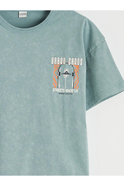 LC Waikiki Πράσινο εμπριμέ μπλουζάκι για αγόρια