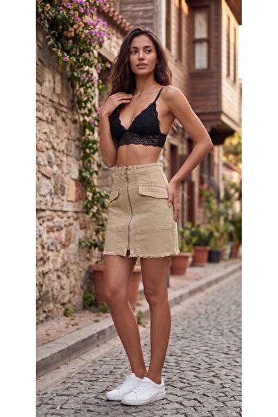 REDZARRAM Μίνι φούστα τζιν με τσέπες cargo - Τάση