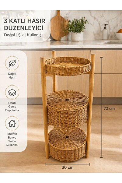 Molino 3 Katlı Hasır Sebzelik & Düzenleyici