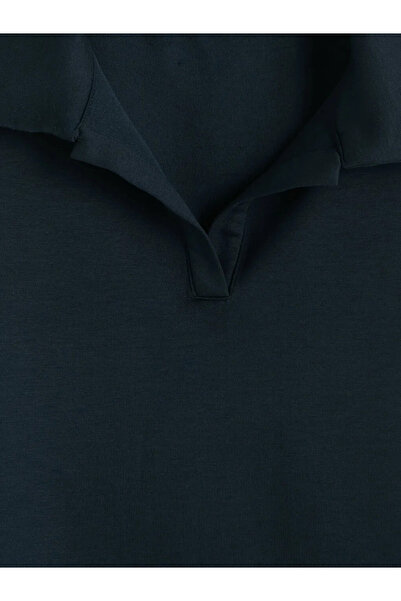 LC Waikiki Γυναικείο μπλουζάκι με γιακά πόλο σε μπλε ναυτικό χρώμα